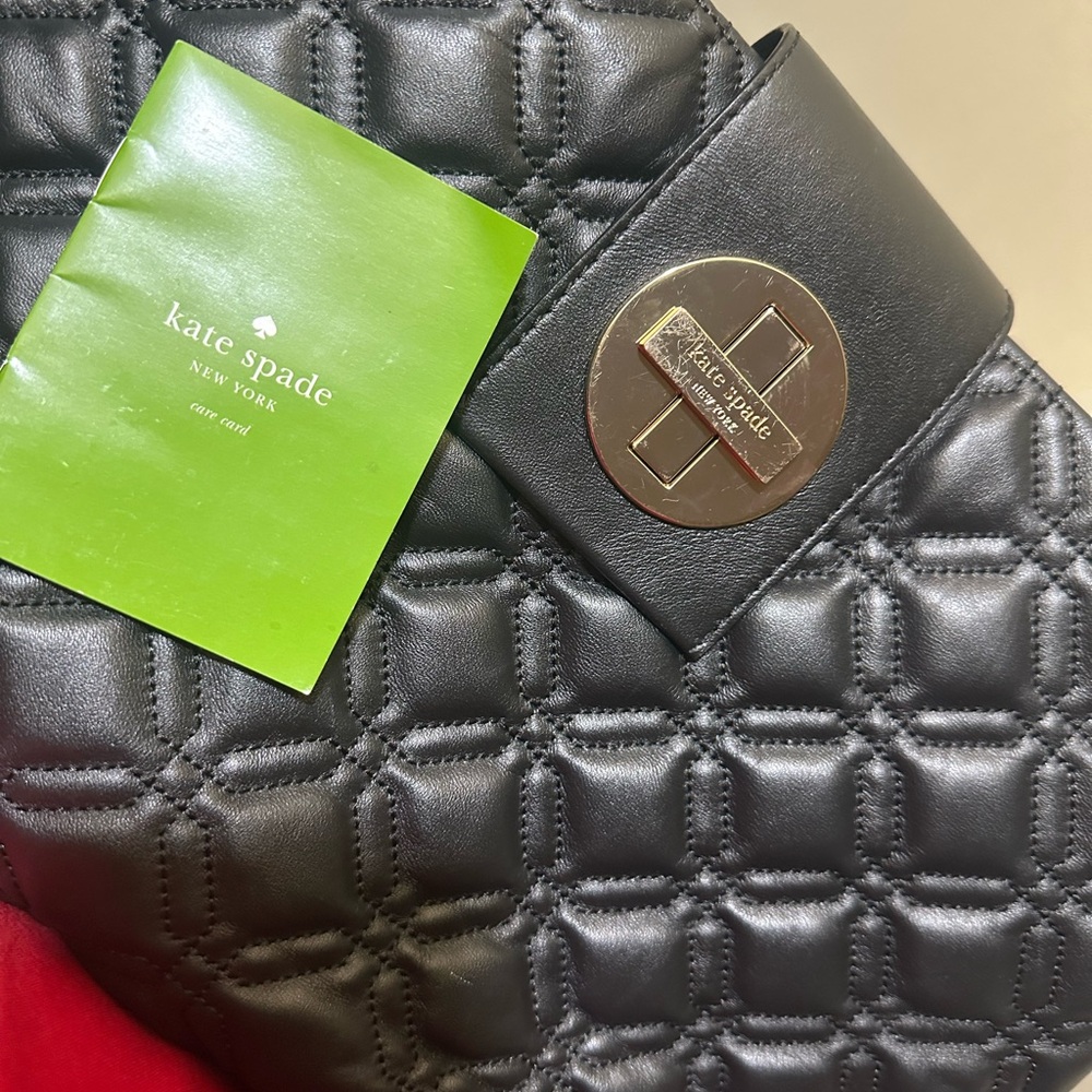 Kate Spade Black Quilted Bag with Silver Clasp